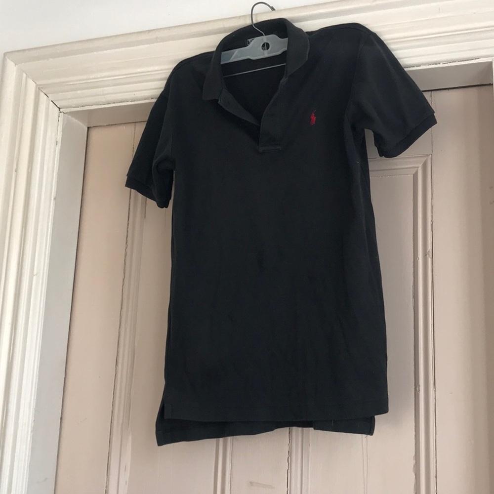 Black polo shirt